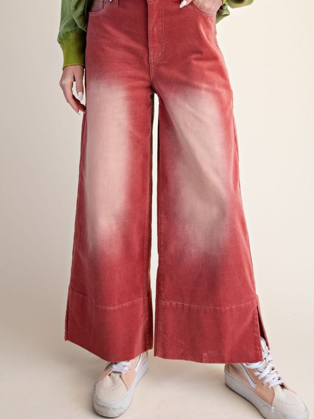 EASEL STRETCH BABY CORDUROY WIDE LEG PANTS 97%COTTON 3%SPANDEX - Picture 5 of 8